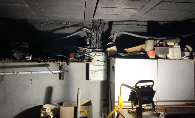 Etat du tableau après l'incendie